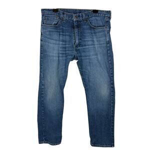 Levi's 505 Jeans Mens 36x30 Blue Denim Stretch Mid-Rise Regular Fit Straight Leg